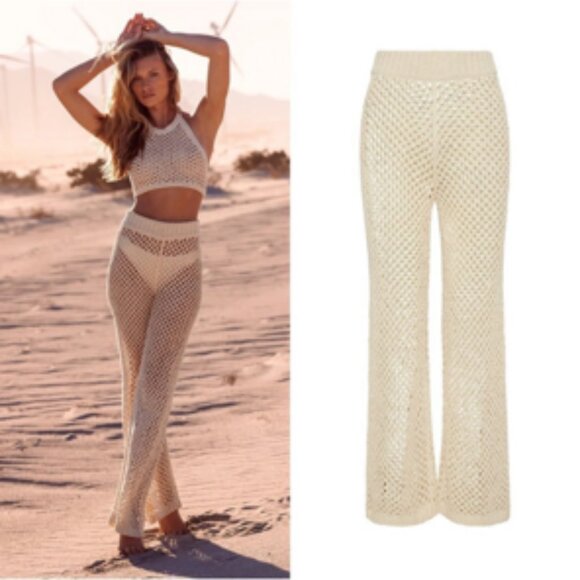 Monday Swimwear Athens Pant - Ivory Crochet NWT NEW Size Small - Picture 1 of 5